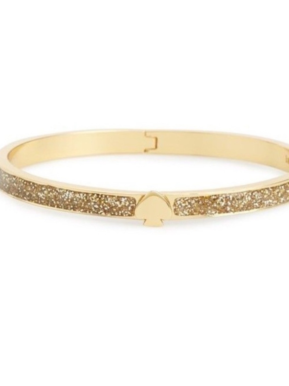 kate spade Gold Glitter Hinged Bangle Bracelet